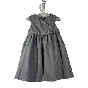 Cyrillus Paris Girls Wool Blend Dress 18M Gray Flannel Cotton Lined